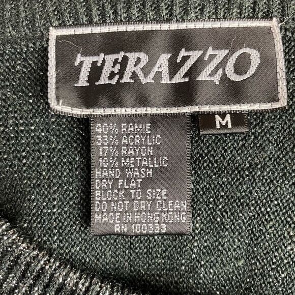 NWOT Terazzo Black and Metallic Silver Top Size M - Picture 7 of 7